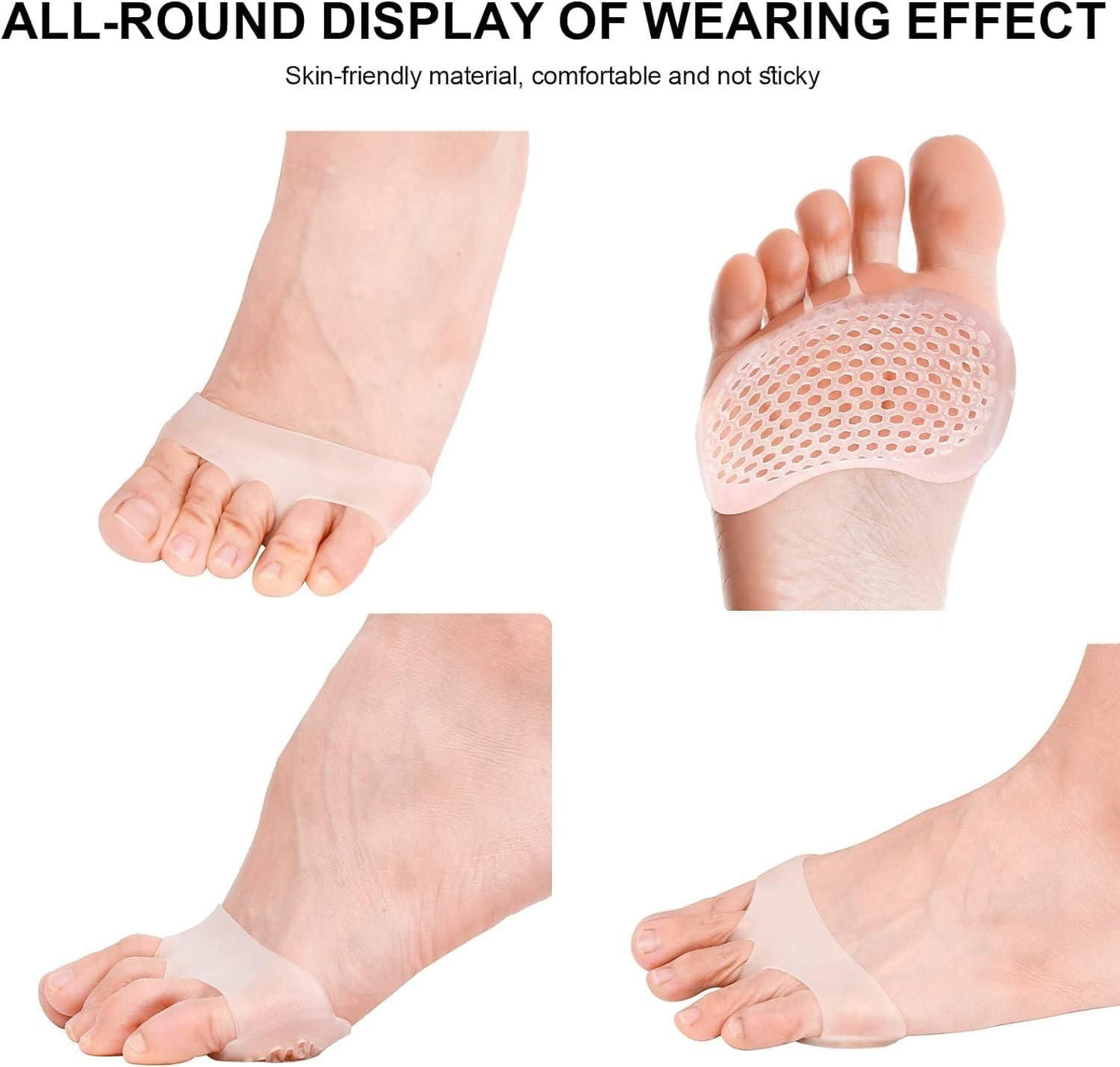 Silicone Honeycomb Shoes Pad Gel Insoles Breathable Health Care Massage for feet (Pair of 1)