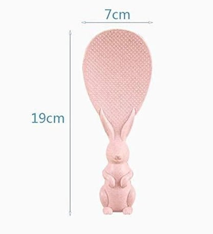 Rabbit Standing Non-Stick  Rice Spoon,Vertical Kitchen Serving Spoon (Pack of 2)